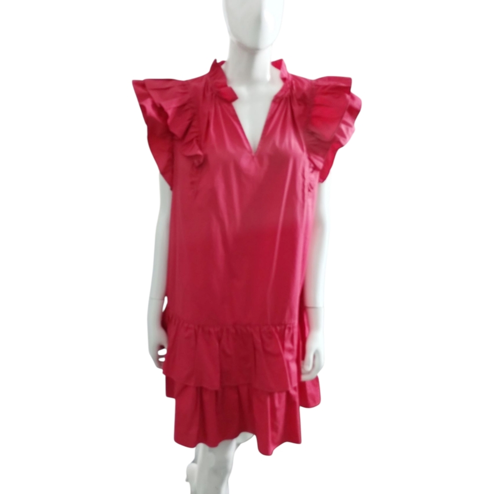 Fantastic Fawn Women's LARGE Cecilia‎ Ruffle Cottagecore Beachy Mini Dress